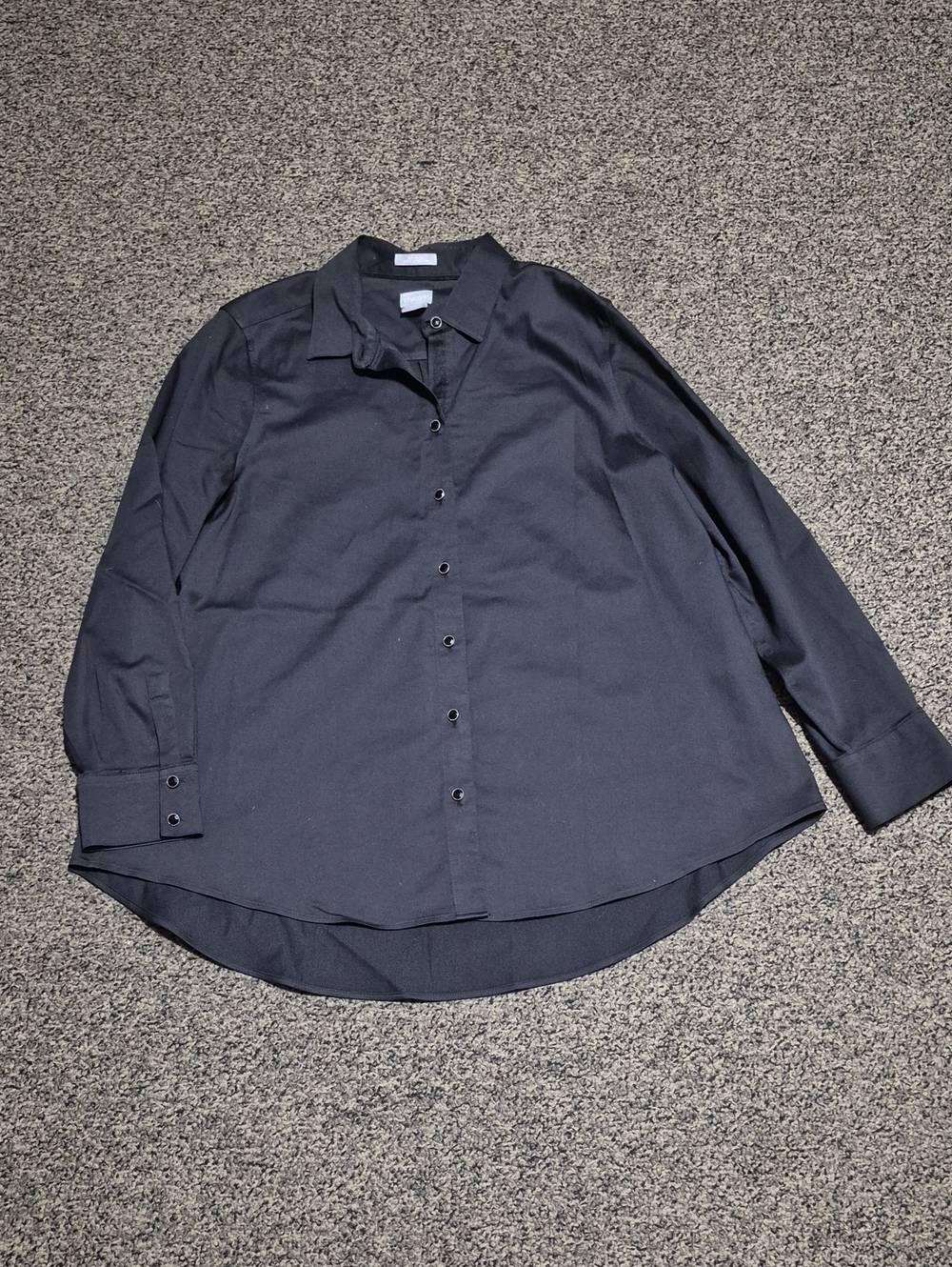 Chico's Black Long Sleeve Button-Down Shirt
